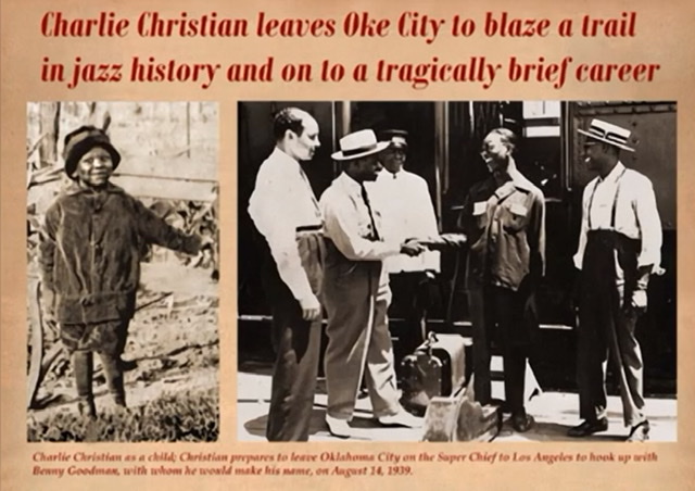 The back album cover with Charlie Christian as a three year old.