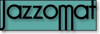 The rectangular JazzoMat logo in black font with a thin black border and a teal background.