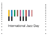 The colorful logo for International Jazz Day on every April 30th.