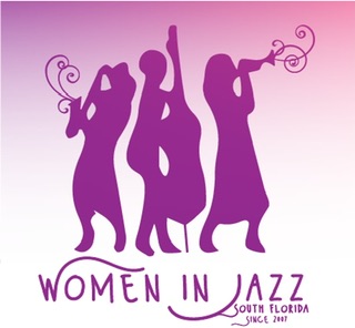 The logo of the organization Women In Jazz South Florida.