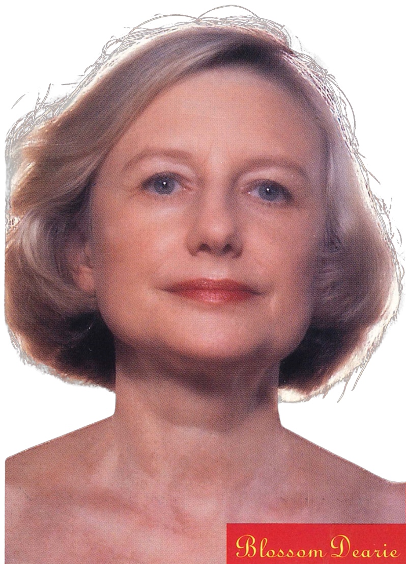 A color photograph of middle aged Blossom Dearie from her album cover "Me And Phil - Blossom Dearie Live In Australia."