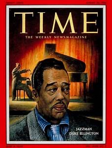 A color picture of Time magazine's Duke Ellington cover in 1956.